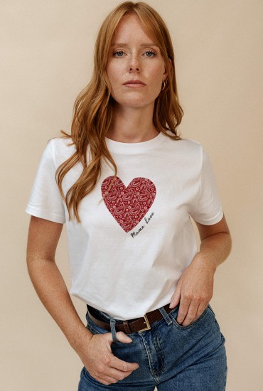 T-shirt femme Coeur bandana...