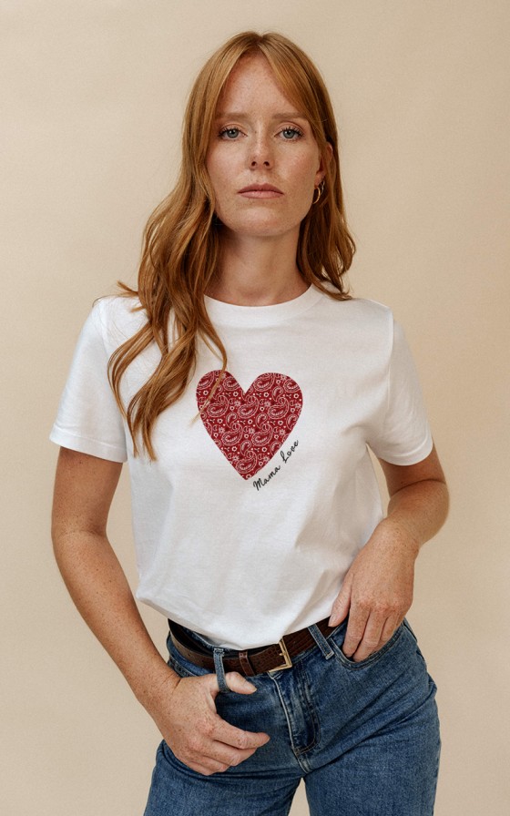 T-shirt femme Coeur bandana - Personnalisable