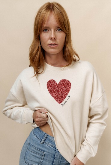 Sweat femme Coeur bandana -...
