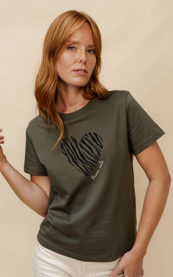 T-shirt femme Coeur Zèbre - Personnalisable