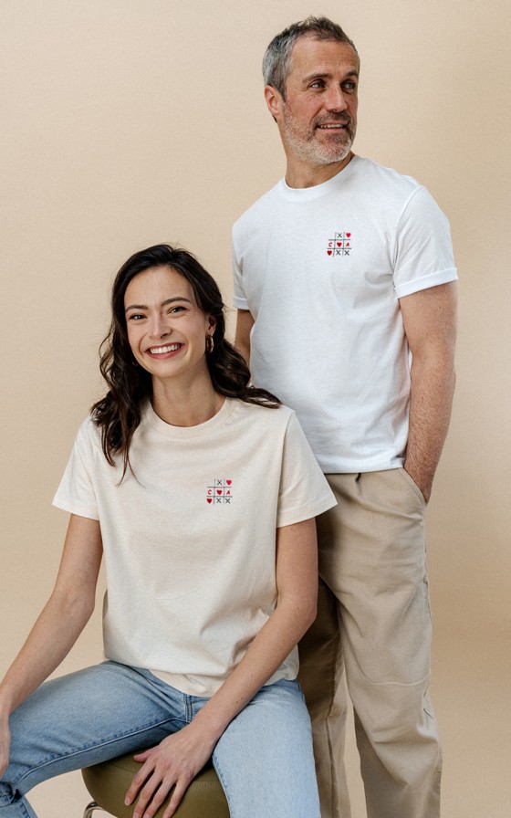 T-shirt femme brodé Jeu d'amour - Personnalisable