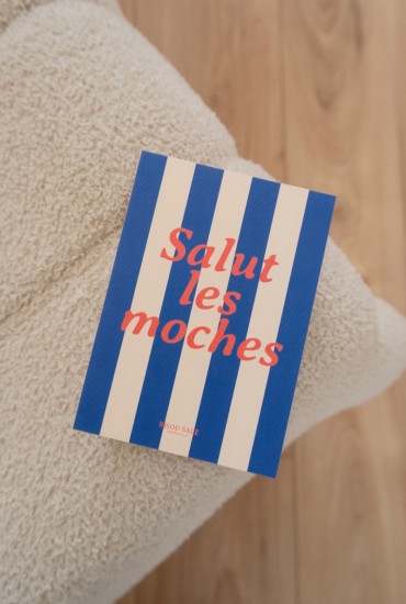 Carte postale rayée Salut...