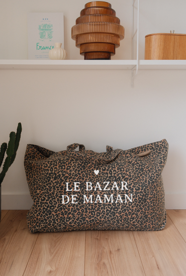 Cabas XL Léopard Coeur +...