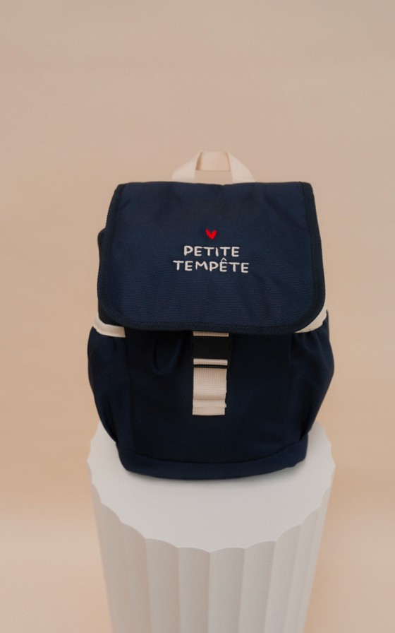 Sac à dos enfant brodé Bleu marine - Personnalisable