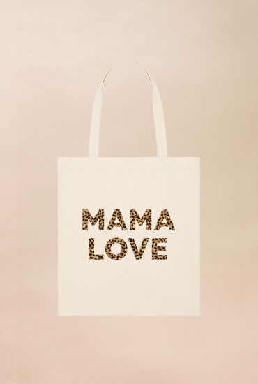 Totebag Texte léopard -...