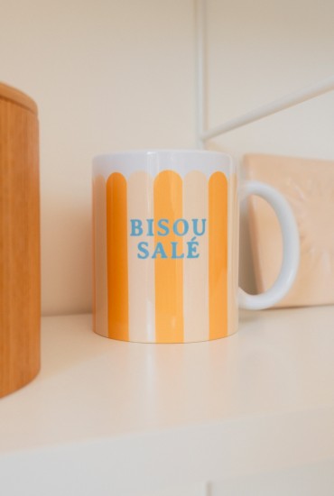 Mug festonné Jaune et beige...
