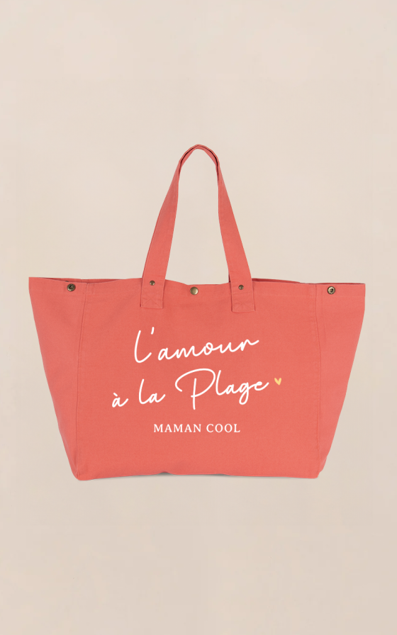 Grand Cabas L'amour à la plage - Personnalisable