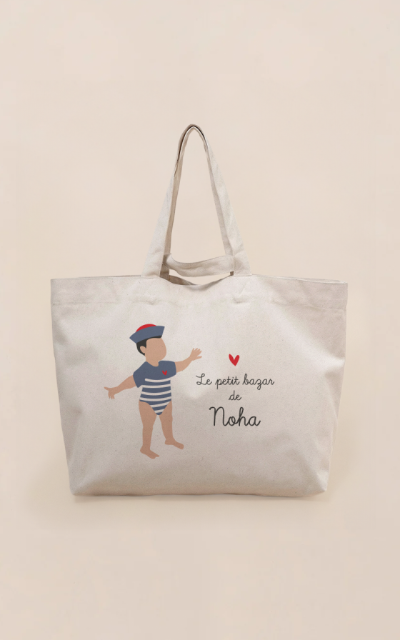 Cabas garçon Le petit bazar - Personnalisable