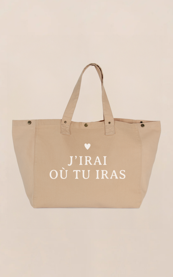 Grand cabas nude pêche Coeur - Personnalisable