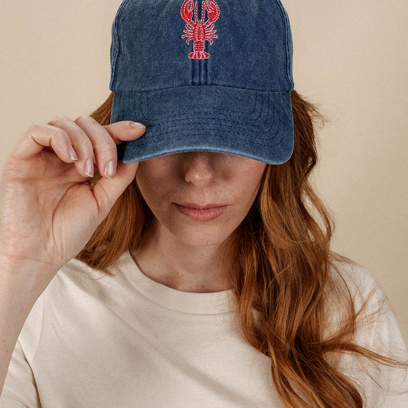 Casquette vintage brodée Homard