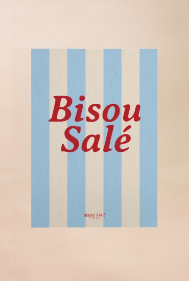 Affiche rayée Bisou salé