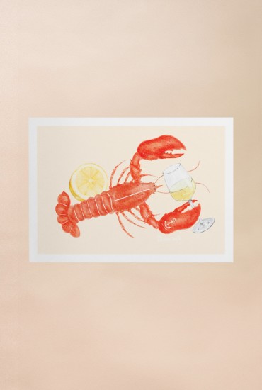Affiche Homard vin blanc
