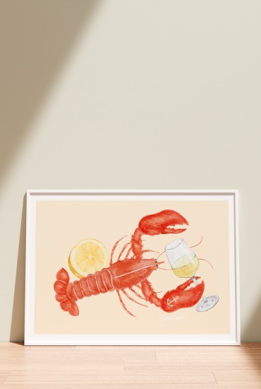 Affiche Homard vin blanc