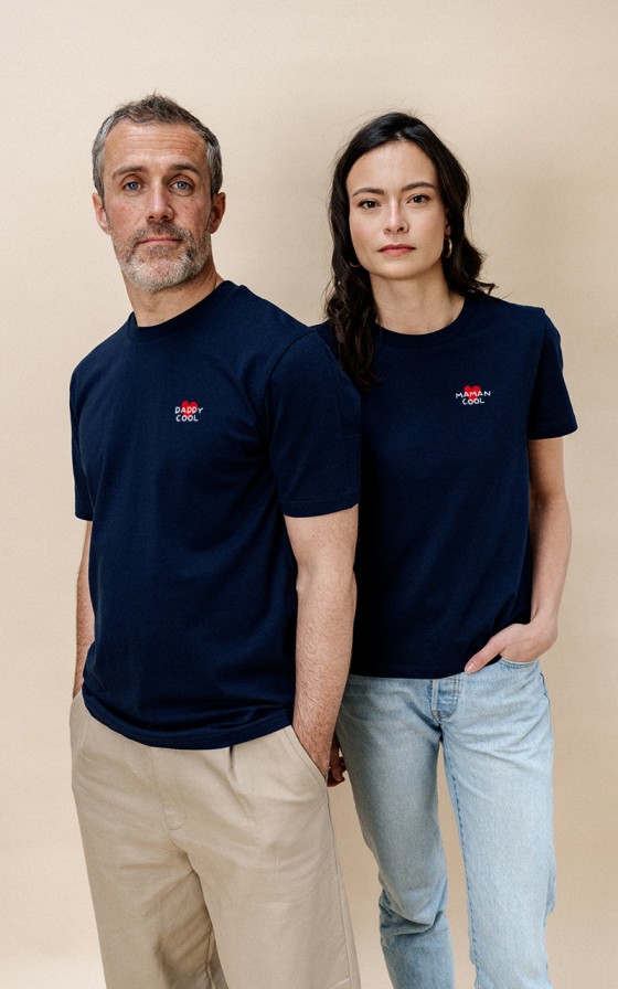 DUO T-shirts Adultes bleu marine - Grand amour - Personnalisable