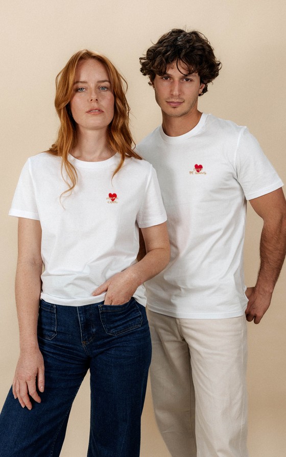 DUO T-shirts Adultes blanc - Grand amour - Personnalisable