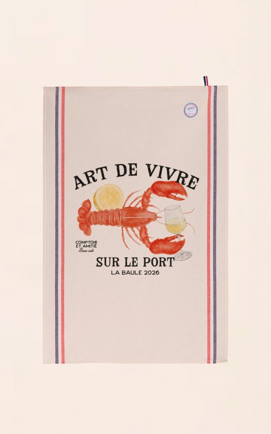 Torchon Art de vivre sur le port - Personnalisable - Made in France