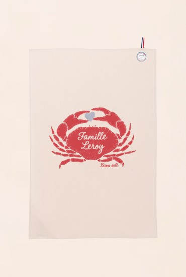 Torchon crabe coeur -...