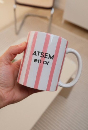Mug rayures aquarelles à...