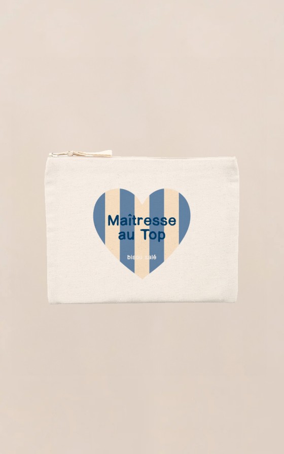 Pochette coeur bleu - Personnalisable