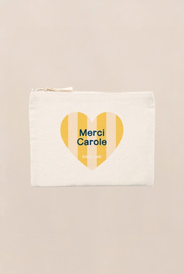 Pochette coeur jaune -...