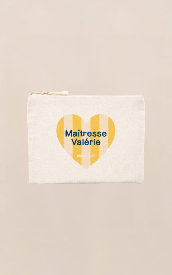 Pochette coeur jaune - Personnalisable
