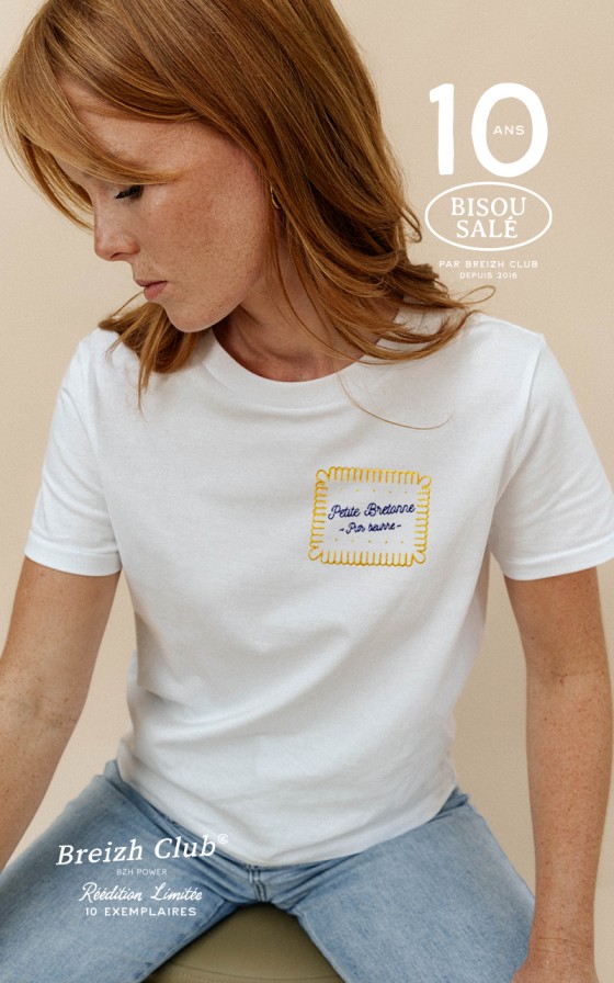 RÉÉDITION 10 ANS - T-shirt femme brodé Petit beurre bretonne