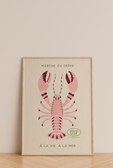 Affiche Homard rose