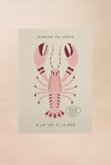 Affiche Homard rose