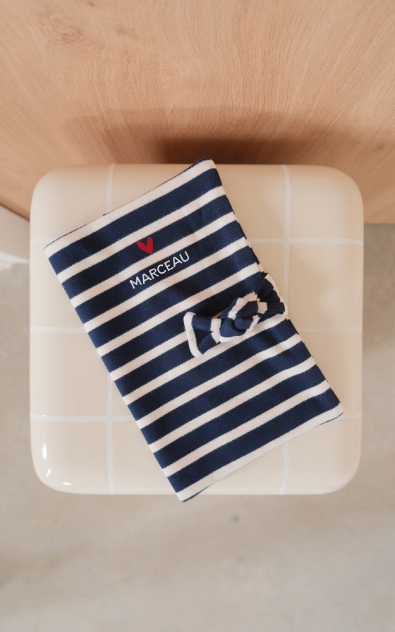 Protège carnet de santé Marinière - Personnalisable