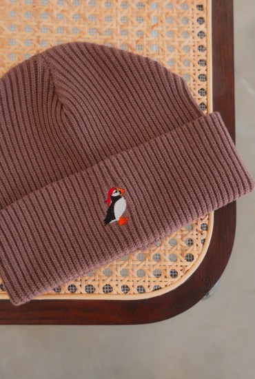 Bonnet marin brodé Macareux