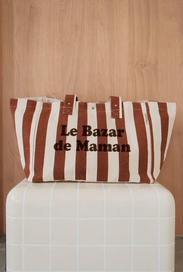 Grand cabas rayé Chocolat...