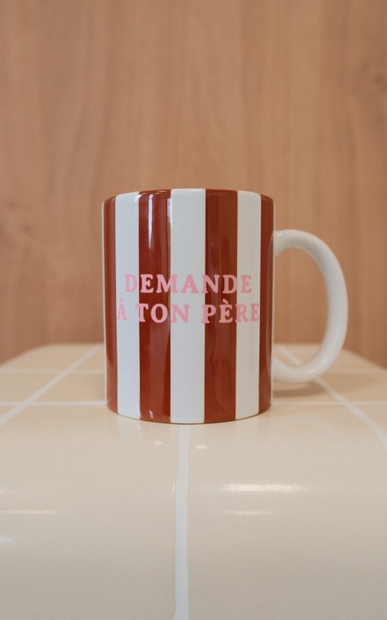 Mug Rayures chocolat - Personnalisable