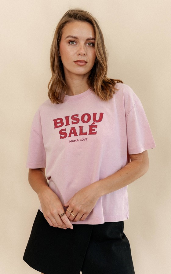 T-shirt vintage femme Bisou salé - Personnalisable