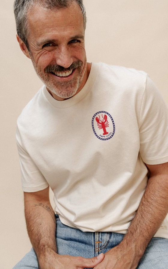 T-shirt homme Homard Coeur et dos - Personnalisable