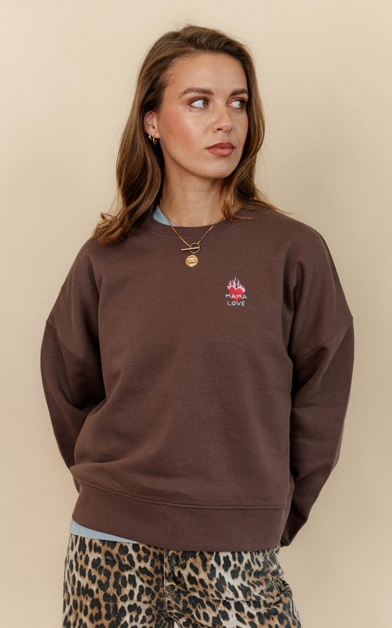 Sweat femme brodé Amour brulant - Personnalisable
