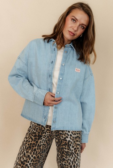 Sur-chemise denim femme...
