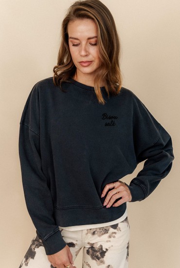 Sweat vintage femme brodé...
