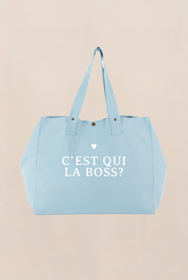 Grand cabas Bleu ciel Coeur...