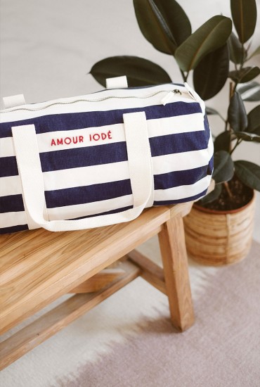 Sac week end marinière brodé Amour iodé