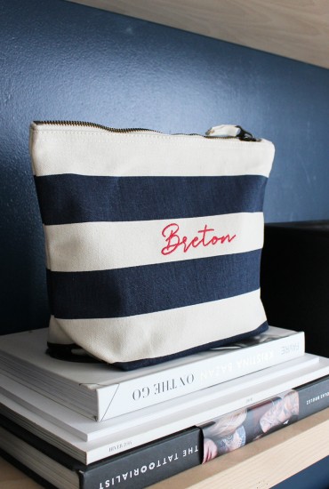 Pochette marinière brodée Breton