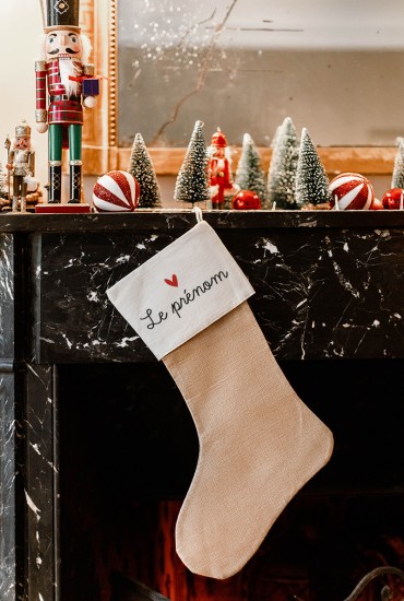 Chaussette de Noël brodée au prénom de l'enfant