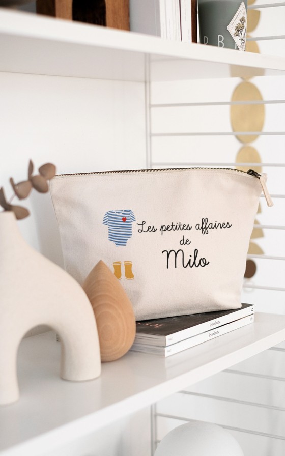 Grande trousse bébé Marinière - personnalisable