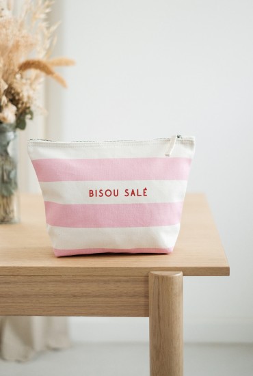Pochette marinière brodée Bisou salé