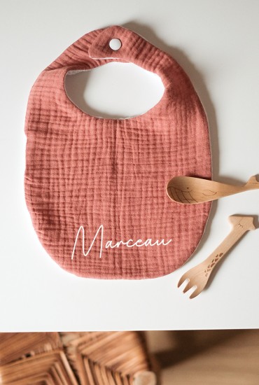 Bavoir Framboise - Personnalisable