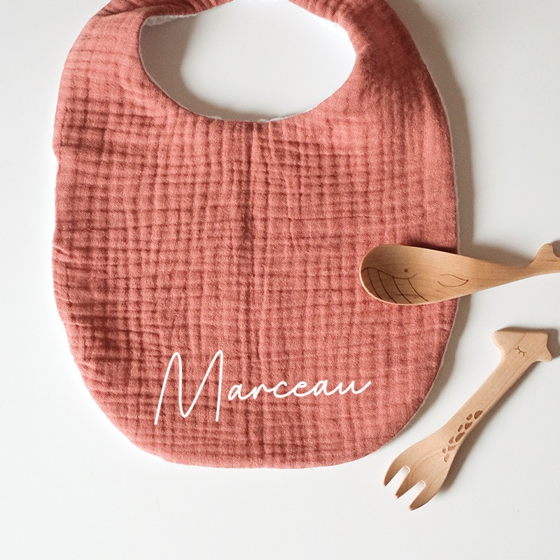 Bavoir Framboise - Personnalisable