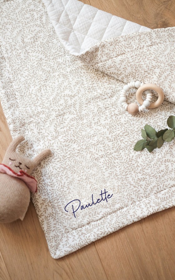 Couverture de naissance Fleurie - Personnalisable