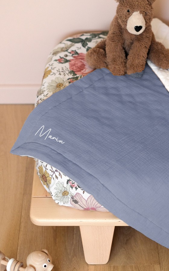 Couverture de naissance Bleue - Personnalisable