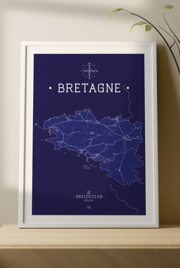 Affiche Carte de Bretagne