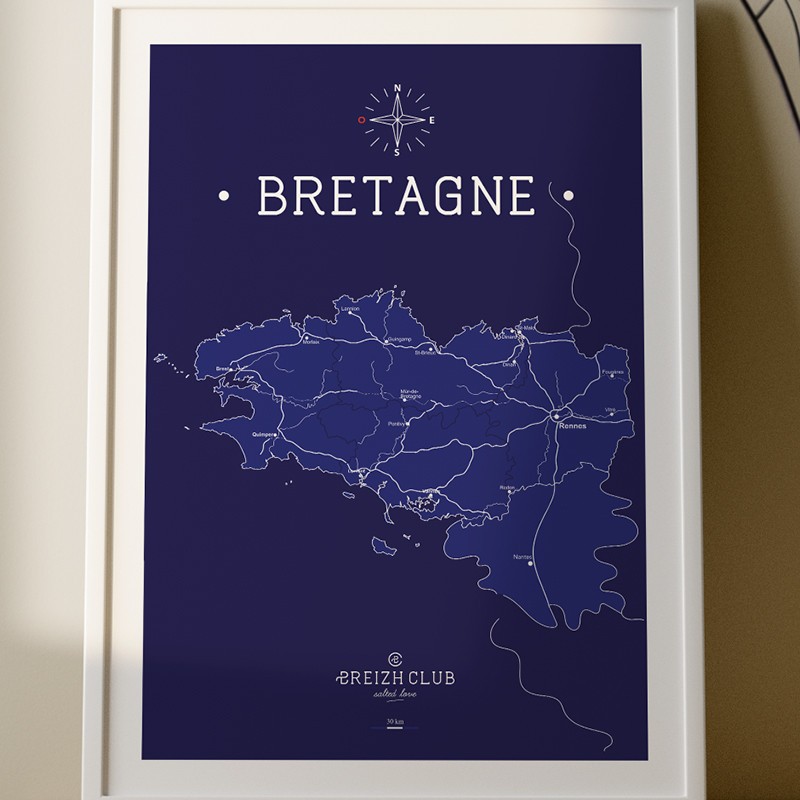 Affiche Carte de Bretagne